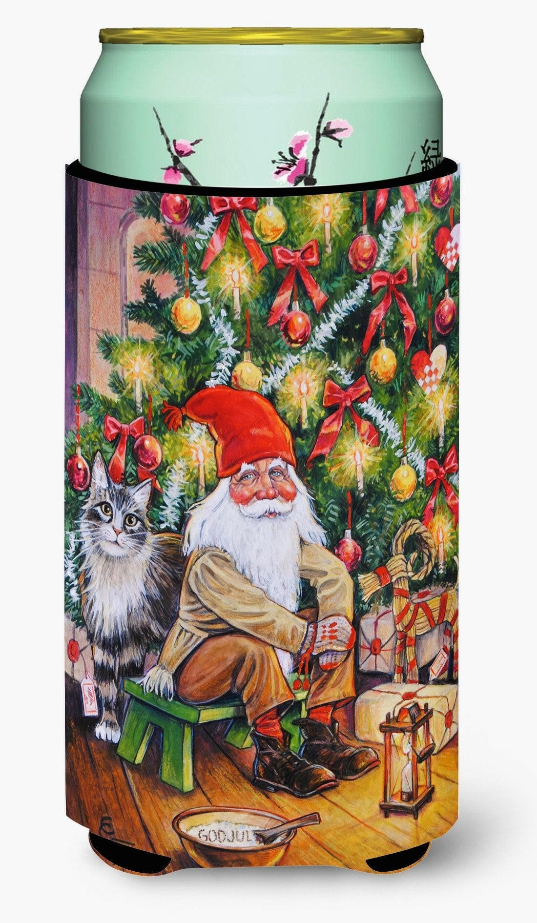 Christmas Gnome by the Tree Tall Boy Beverage Insulator Hugger ACG0134TBC by Caroline&#39;s Treasures