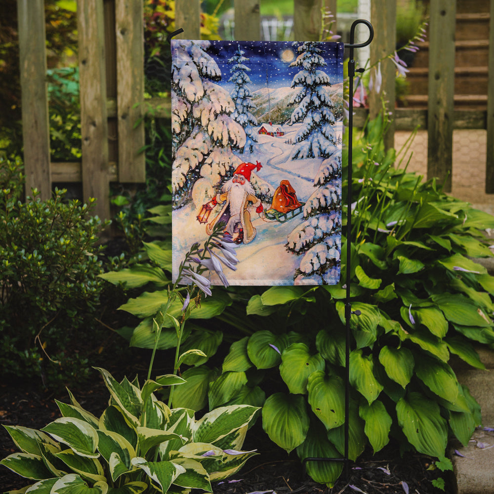Christmas Gnome pulling a sled Flag Garden Size ACG0144GF.