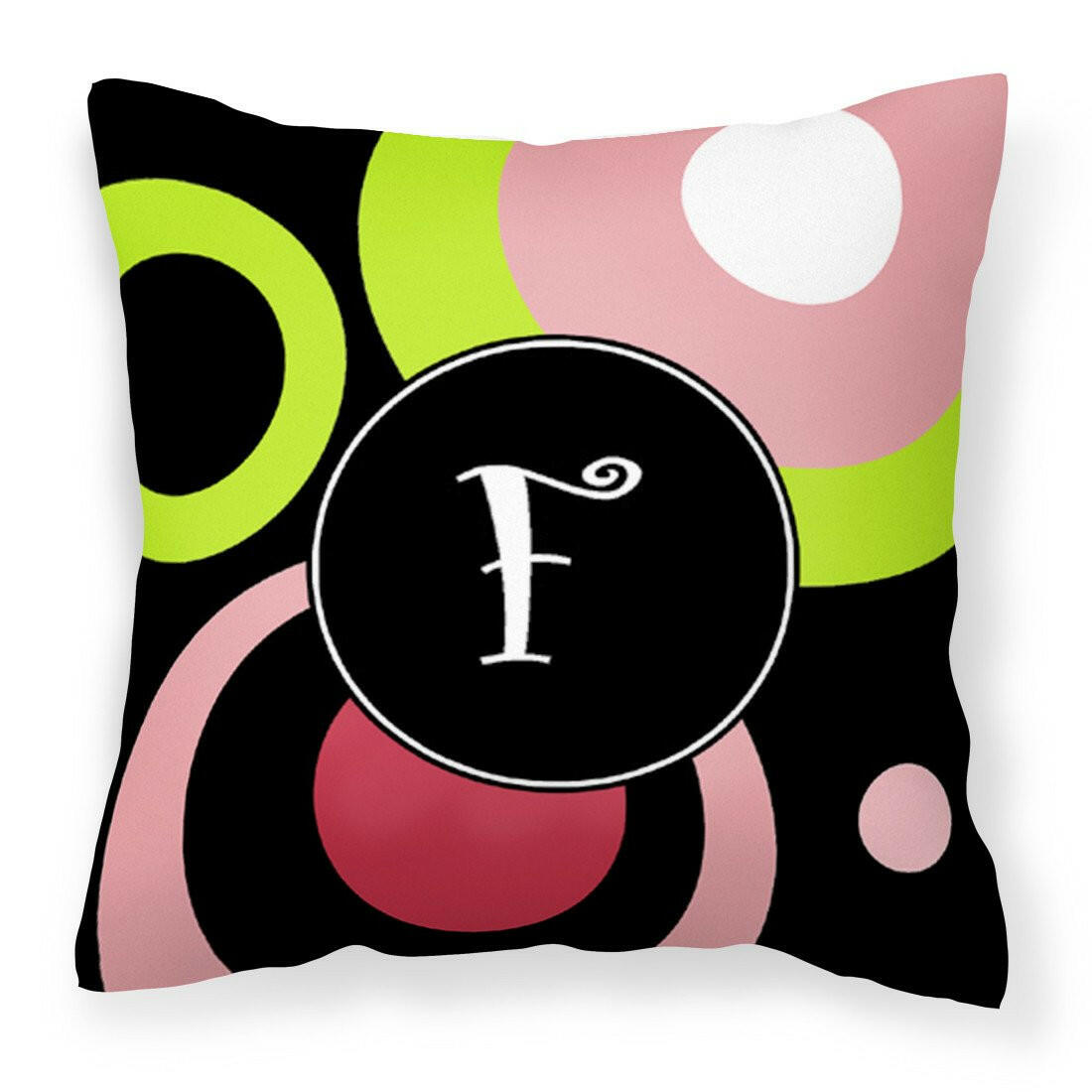 Letter F Monogram - Retro in Black Fabric Decorative Pillow AM1002-FPW1414 - the-store.com