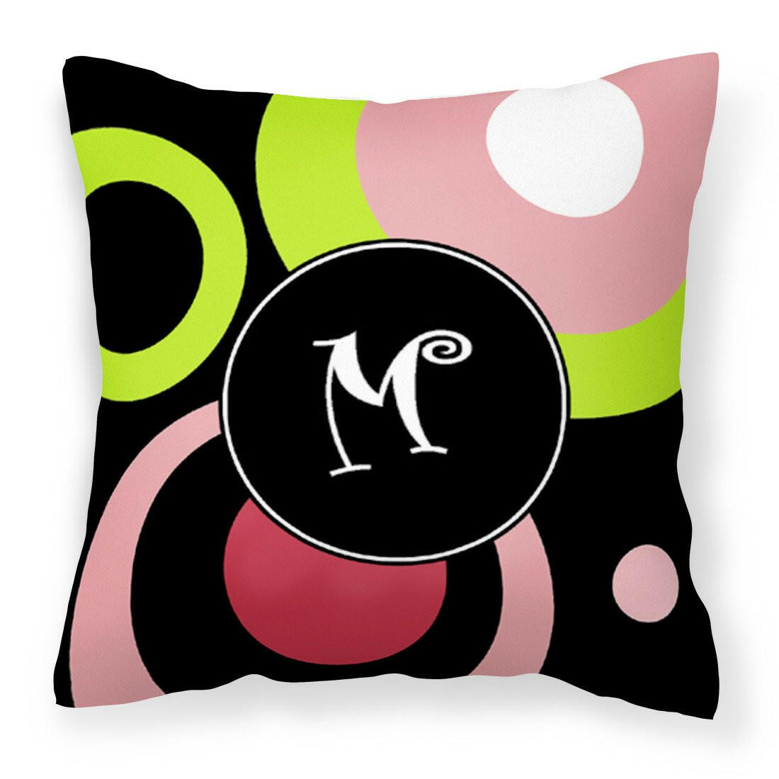 Letter M Monogram - Retro in Black Fabric Decorative Pillow AM1002-MPW1414 - the-store.com