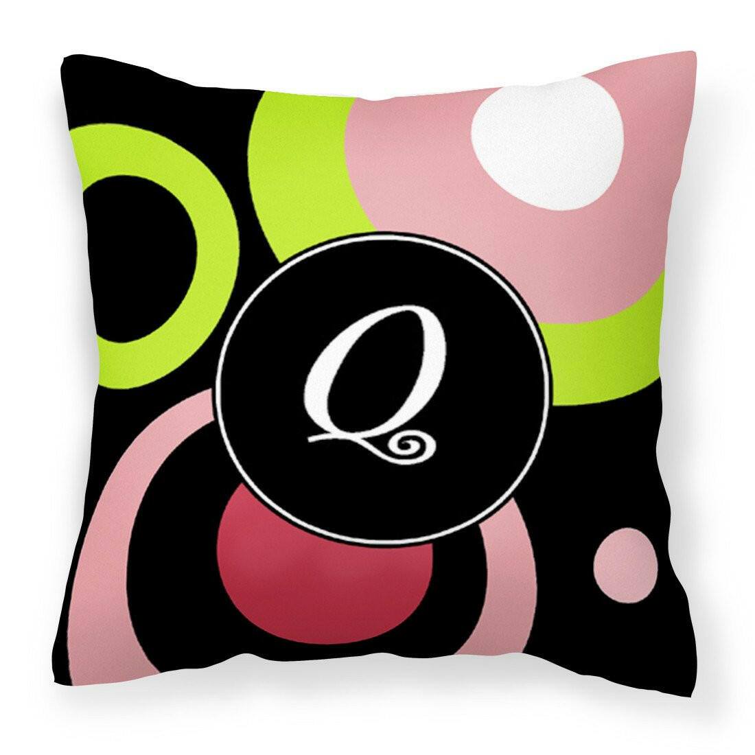 Letter Q Monogram - Retro in Black Fabric Decorative Pillow AM1002-QPW1414 - the-store.com