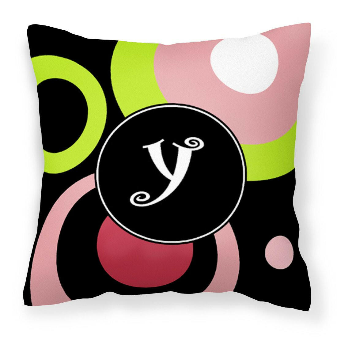 Letter Y Monogram - Retro in Black Fabric Decorative Pillow AM1002-YPW1414 - the-store.com