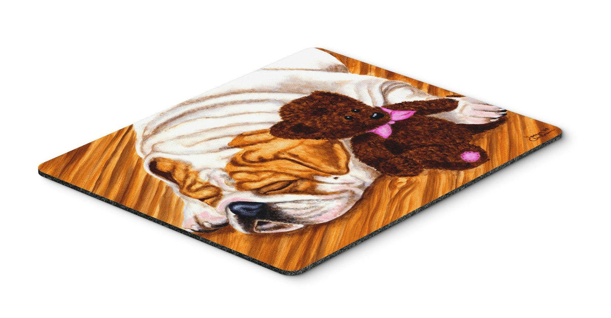English Bulldog and Teddy Bear Mouse Pad, Hot Pad or Trivet AMB1003MP by Caroline&#39;s Treasures