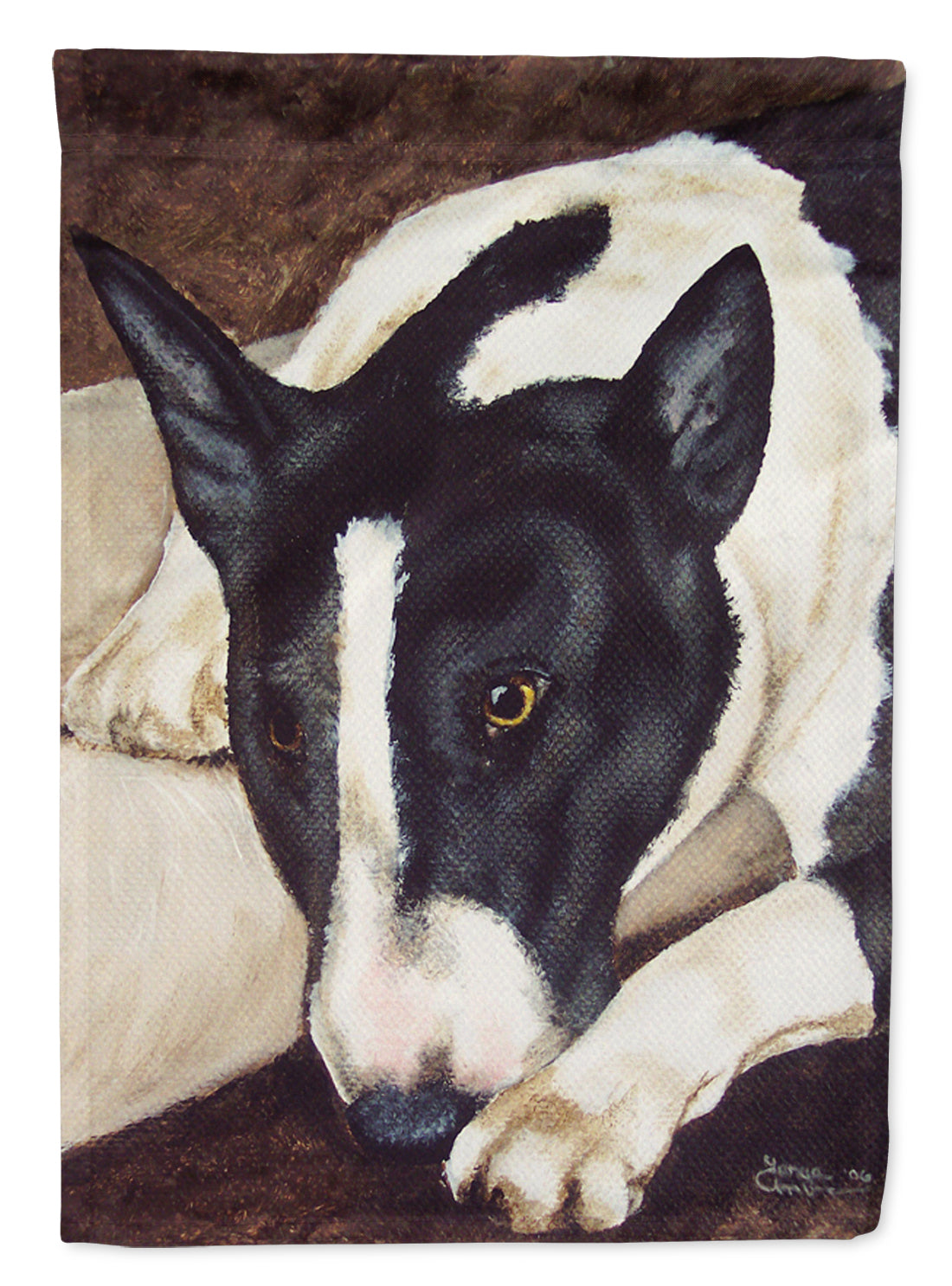 Bull Terrier by Tanya and Craig Amberson Flag Garden Size  the-store.com.