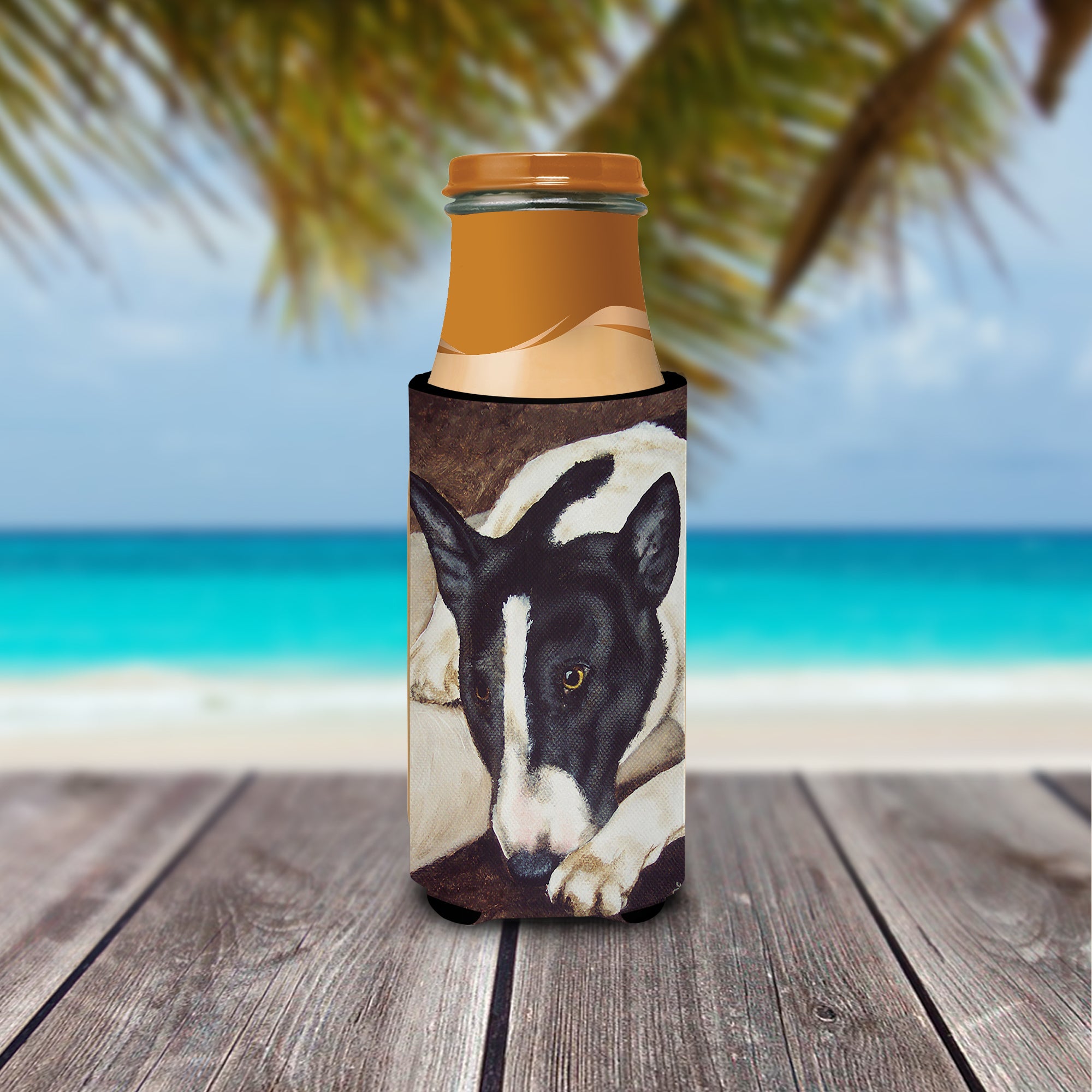 Bull Terrier by Tanya and Craig Amberson Ultra Beverage Insulators for slim cans AMB1030MUK