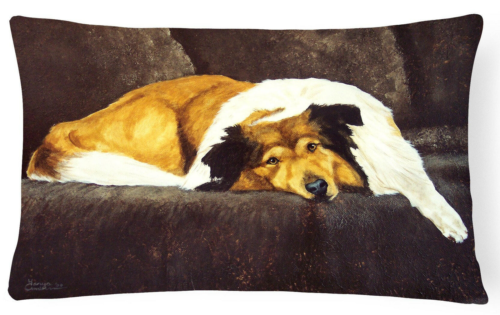 Collie by Tanya and Craig Amberson Fabric Decorative Pillow AMB1031PW1216 by Caroline's Treasures