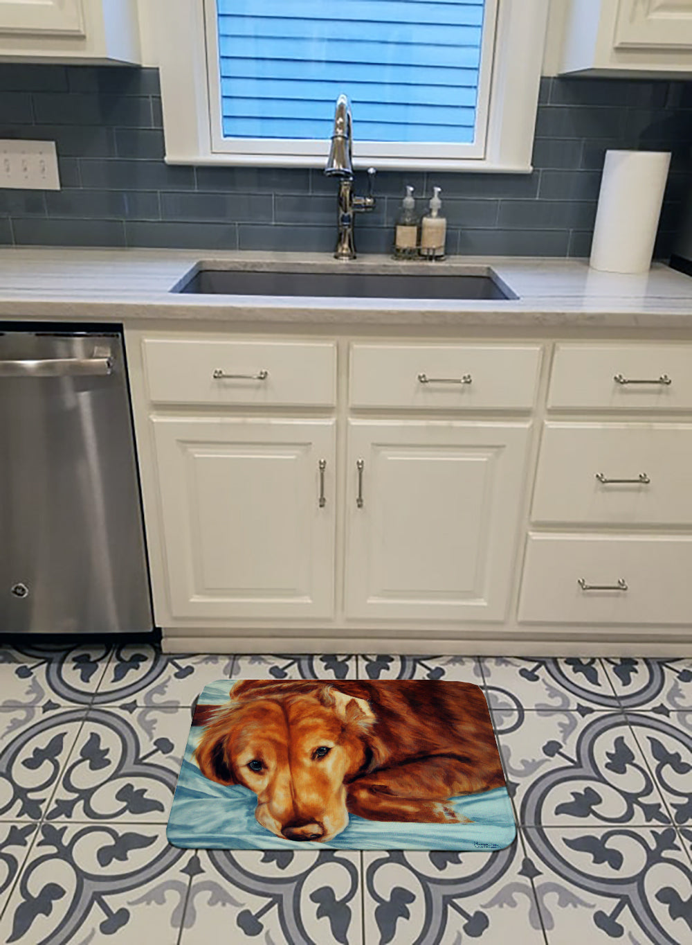 Golden Retriever by Tanya and Craig Amberson Machine Washable Memory Foam Mat - the-store.com