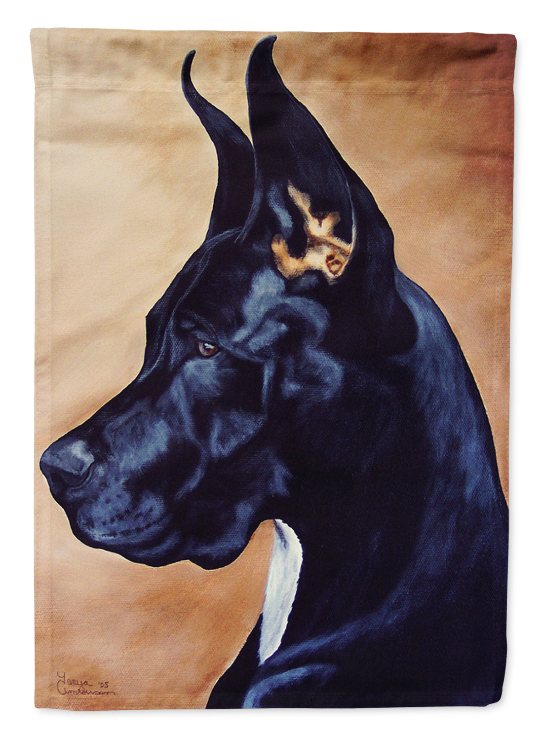 Black Great Dane Flag Canvas House Size AMB1041CHF  the-store.com.