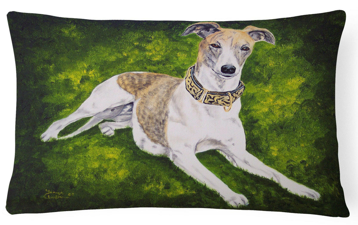 Isabella Greyhound Fabric Decorative Pillow AMB1045PW1216 by Caroline&#39;s Treasures