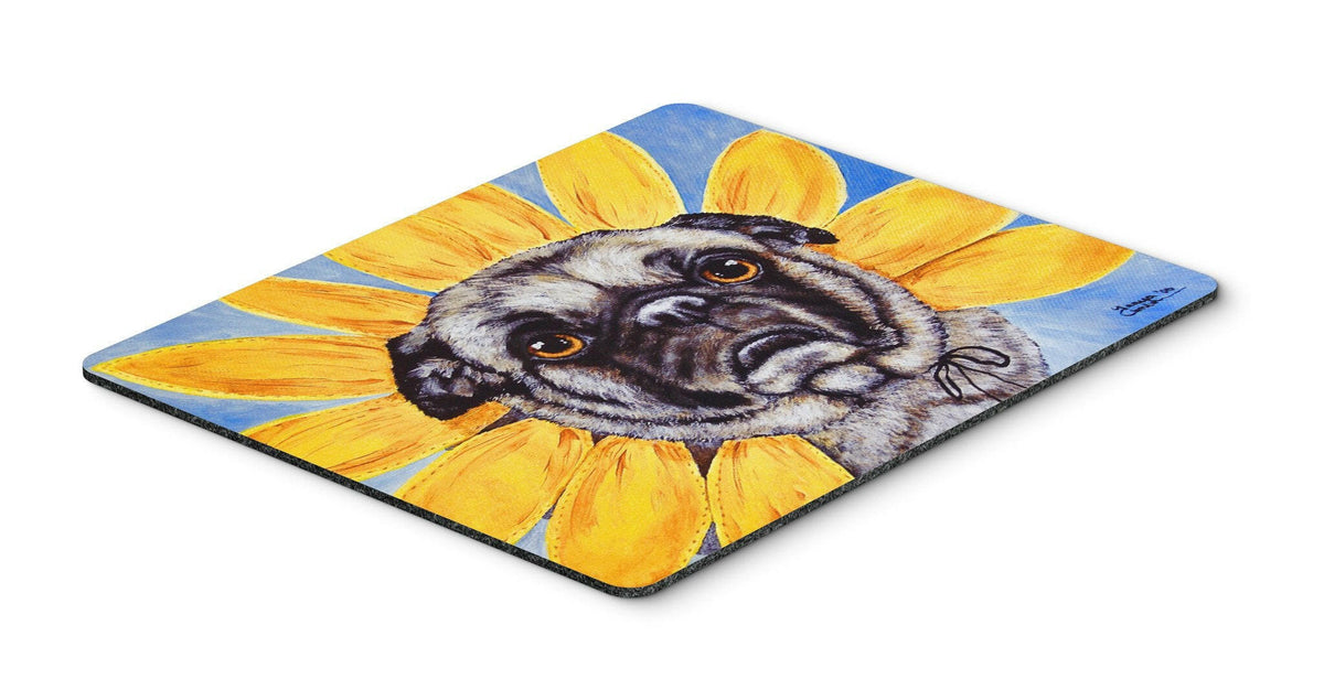 Sunflower Pug Mouse Pad, Hot Pad or Trivet AMB1058MP by Caroline&#39;s Treasures