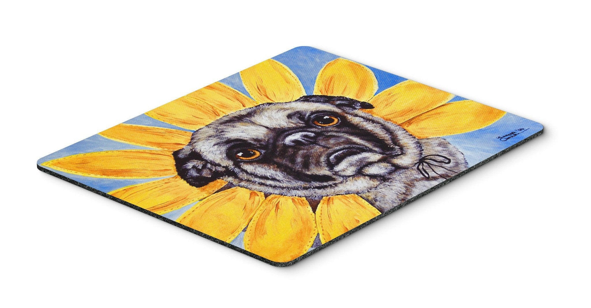 Sunflower Pug Mouse Pad, Hot Pad or Trivet AMB1058MP by Caroline's Treasures