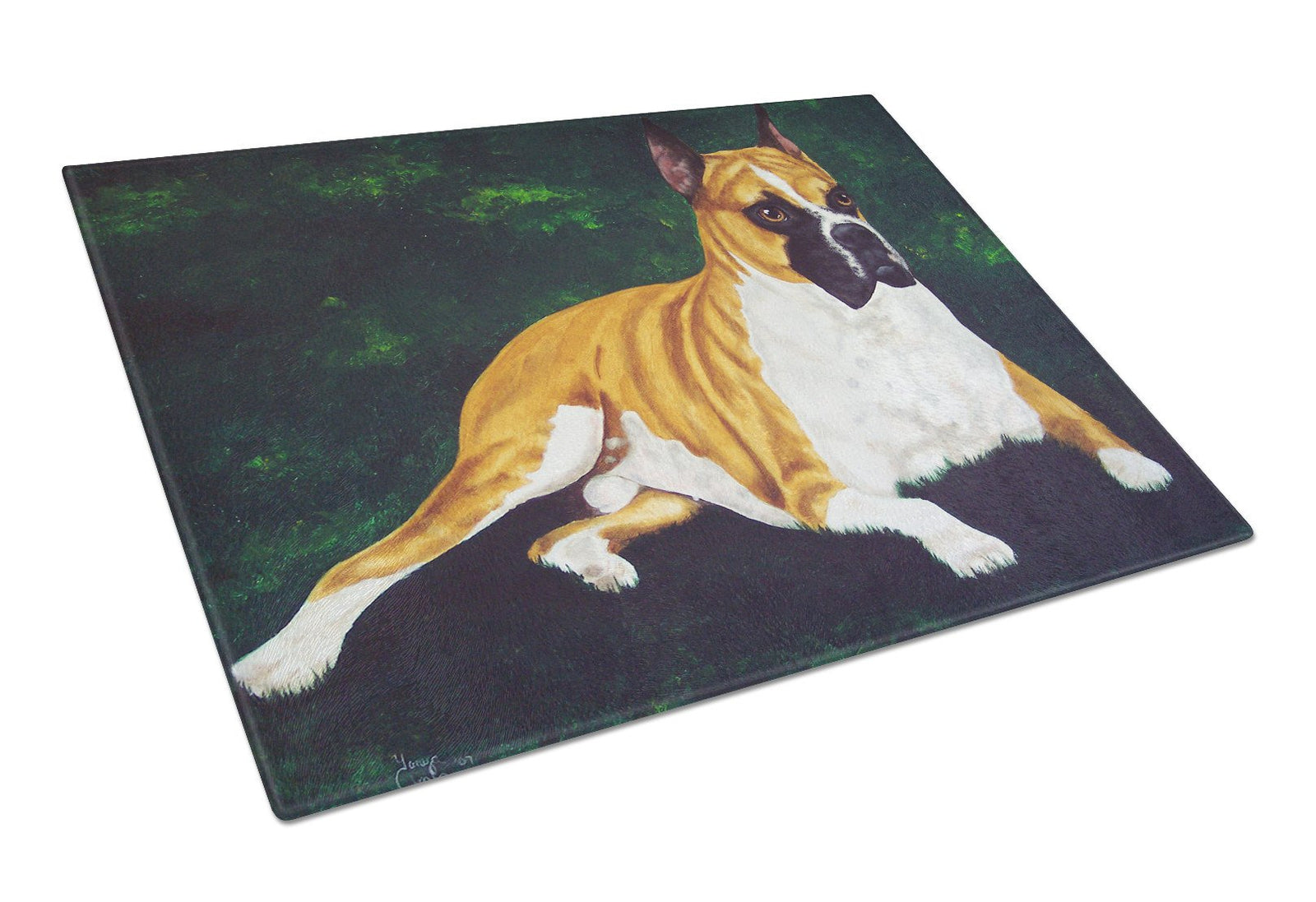 Dempsey Boxer Glass Cutting Board Large AMB1064LCB by Caroline's Treasures