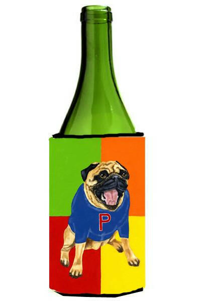 Go Team Varsity Pug Wine Bottle Beverage Insulator Hugger AMB1068LITERK by Caroline&#39;s Treasures