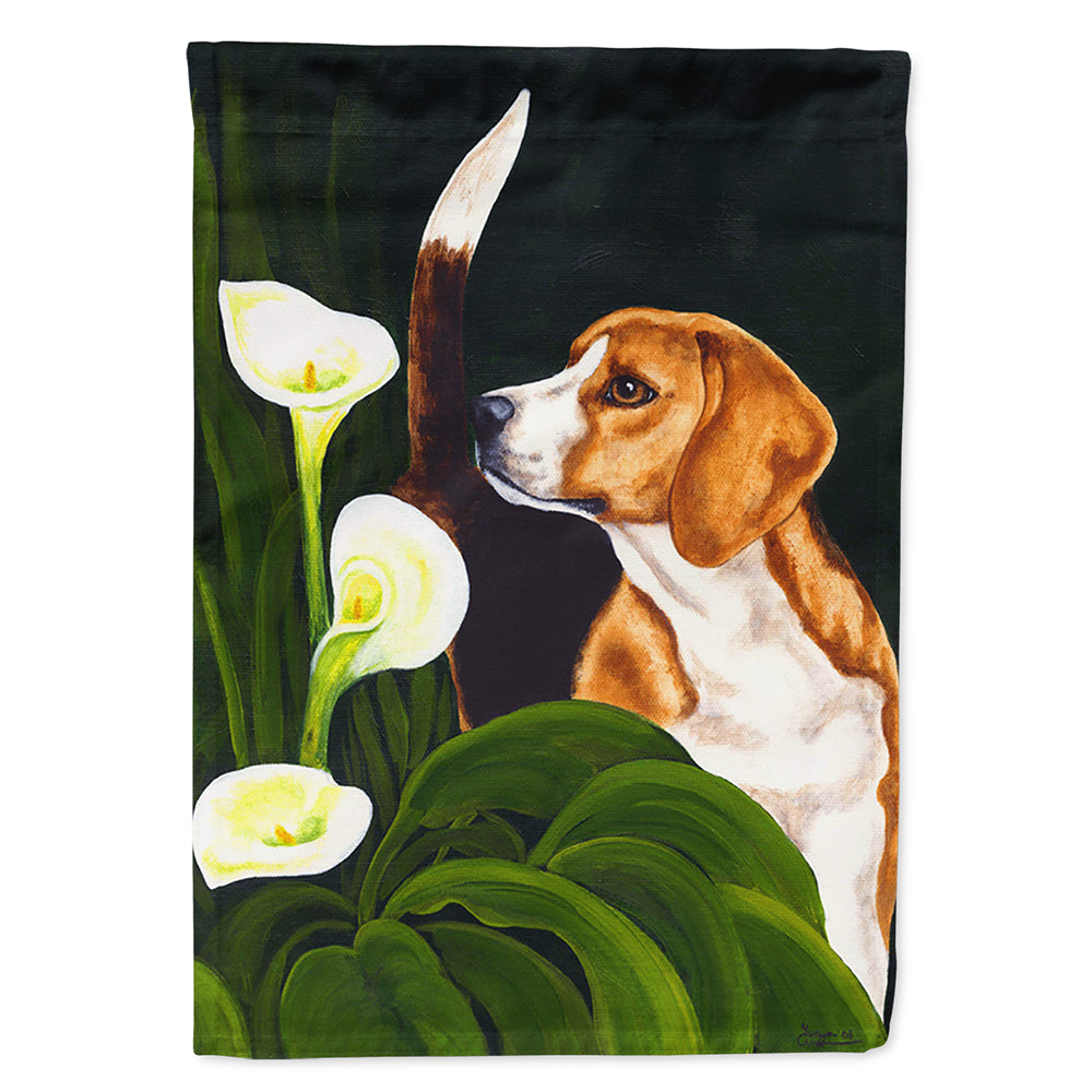 Beagle Lillies Flag Canvas House Size AMB1077CHF