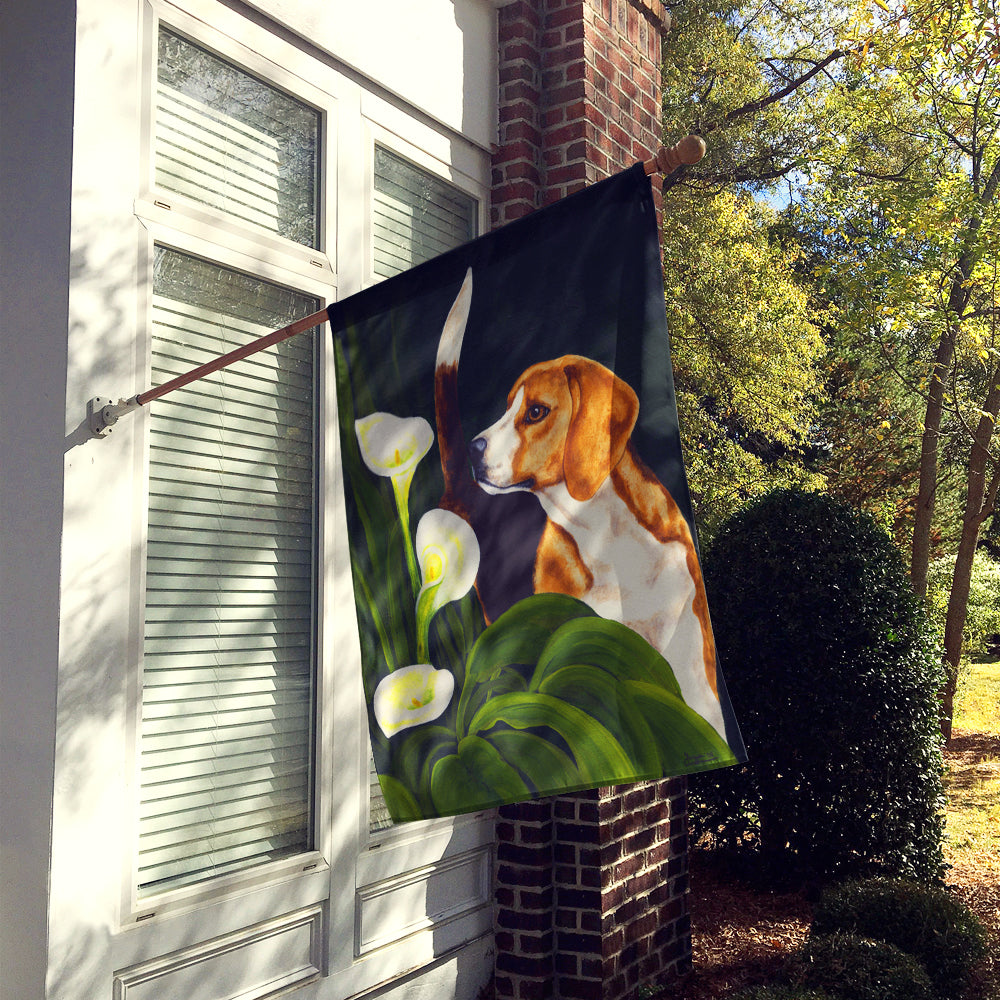 Beagle Lillies Flag Canvas House Size AMB1077CHF  the-store.com.