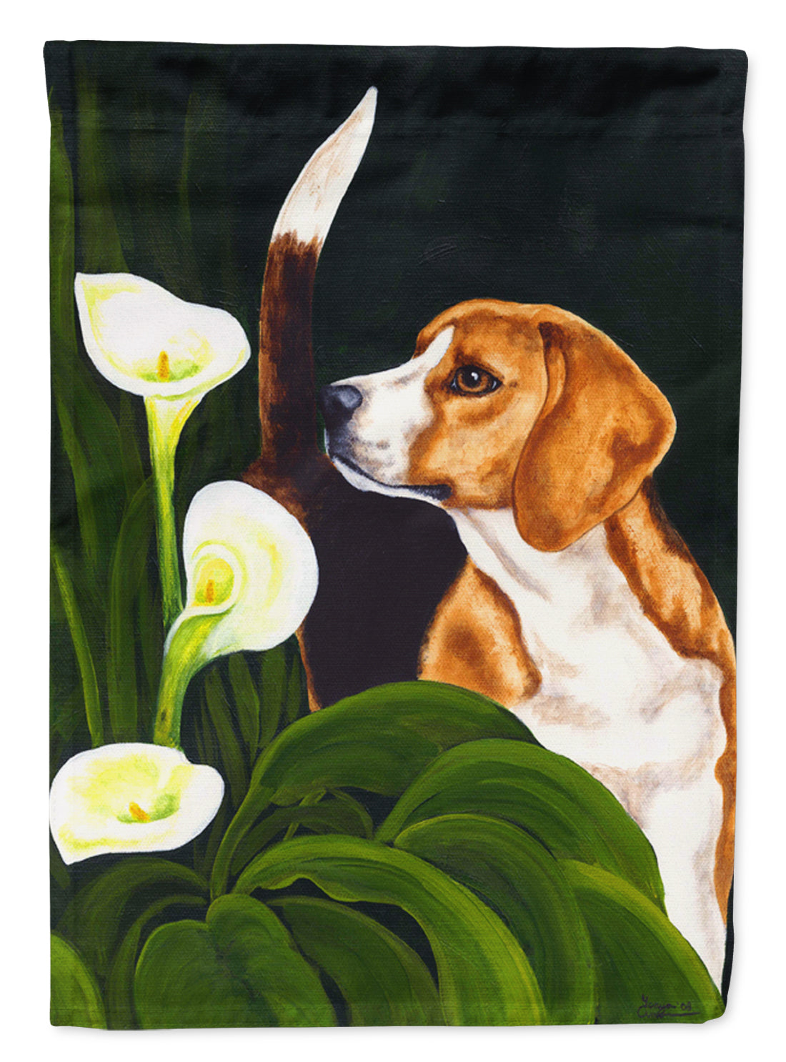 Beagle Lillies Flag Garden Size
