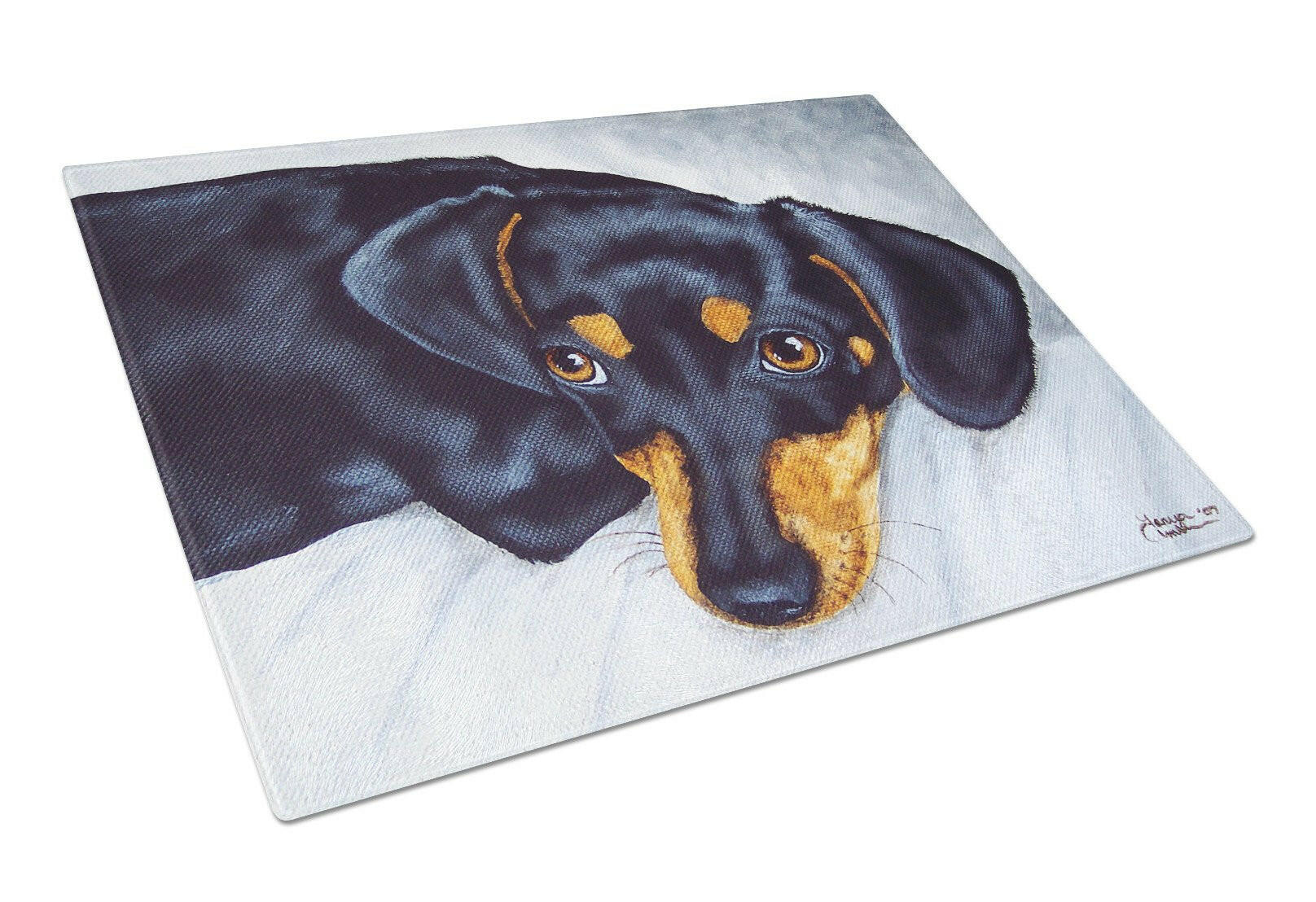 Black and Tan Doxie Dachshund Glass Cutting Board Large AMB1079LCB by Caroline's Treasures