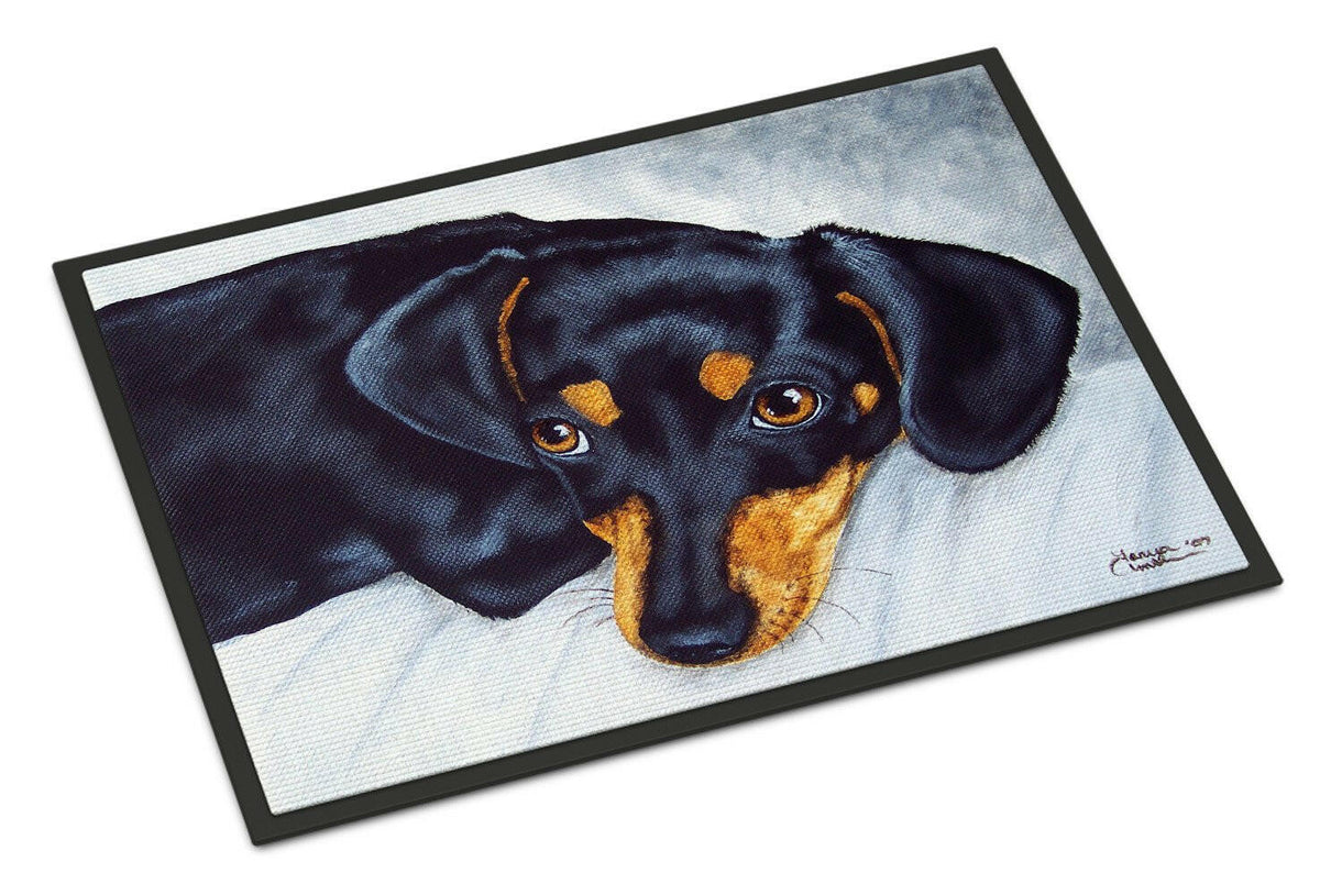 Black and Tan Doxie Dachshund Indoor or Outdoor Mat 18x27 AMB1079MAT - the-store.com