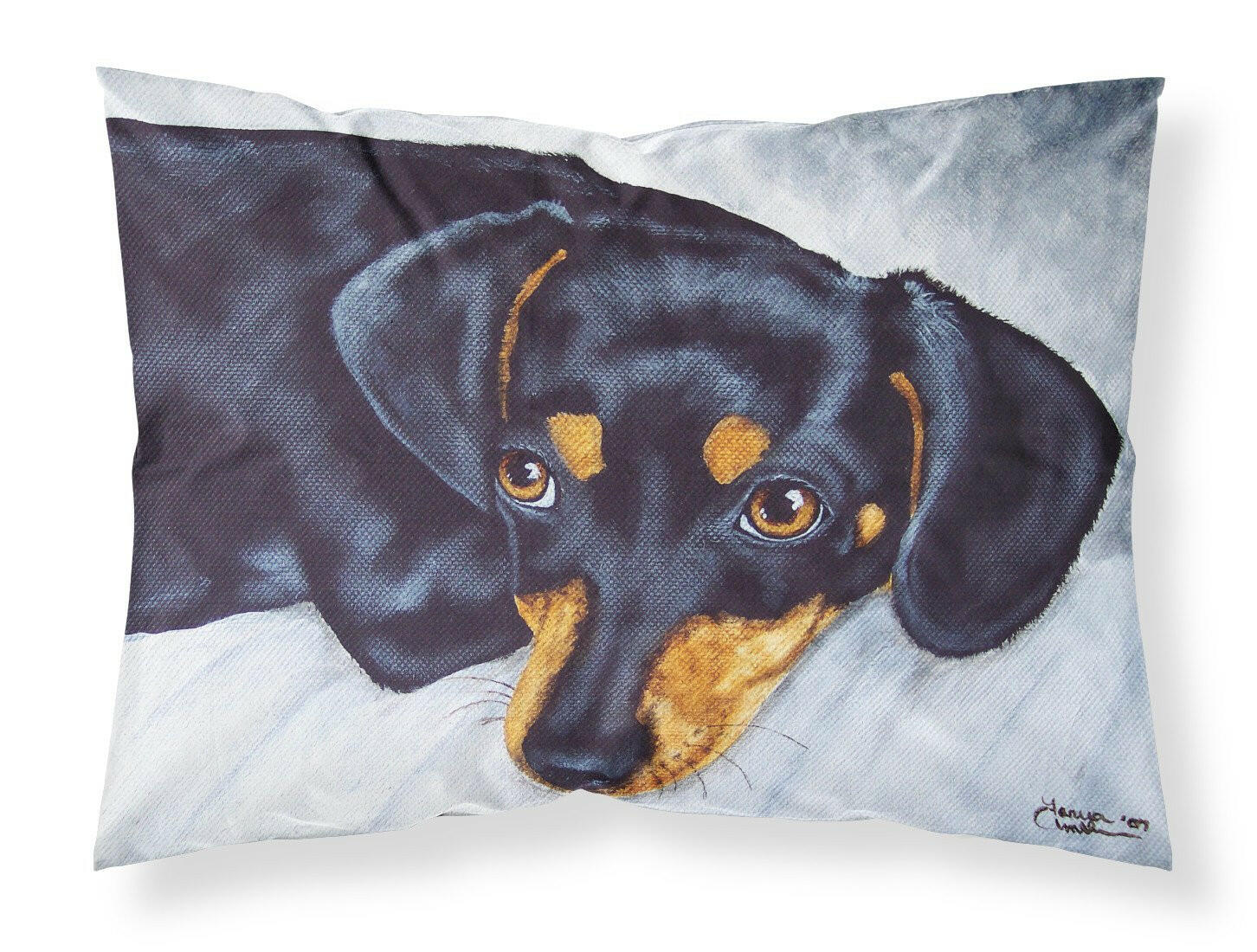 Black and Tan Doxie Dachshund Fabric Standard Pillowcase AMB1079PILLOWCASE by Caroline's Treasures