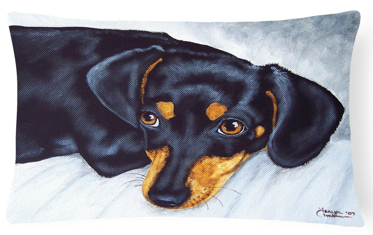 Black and Tan Doxie Dachshund Fabric Decorative Pillow AMB1079PW1216 by Caroline&#39;s Treasures