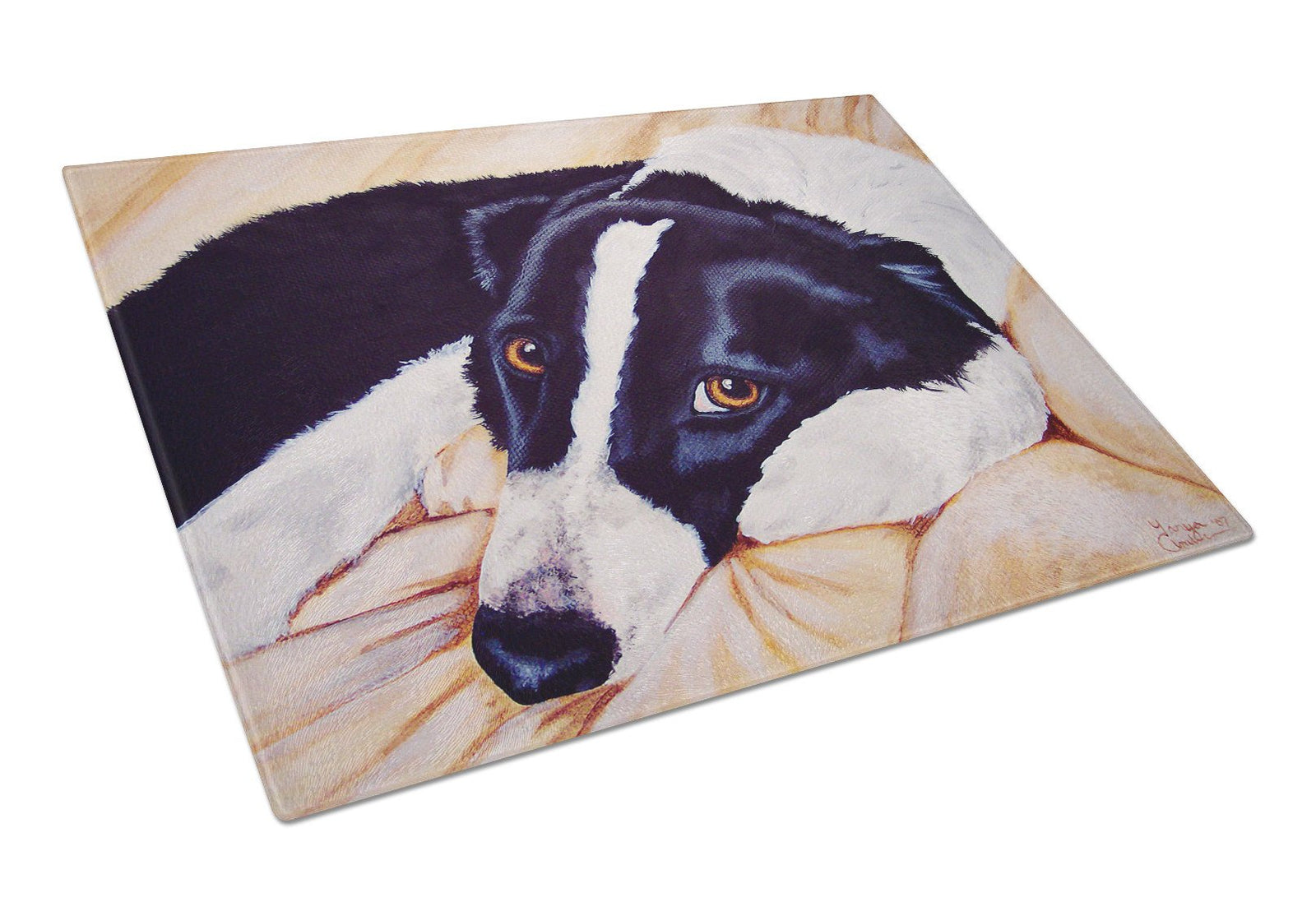 Naptime Border Collie Glass Cutting Board Large AMB1080LCB by Caroline's Treasures