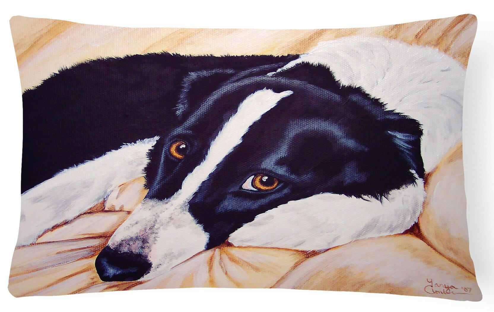 Naptime Border Collie Fabric Decorative Pillow AMB1080PW1216 by Caroline's Treasures