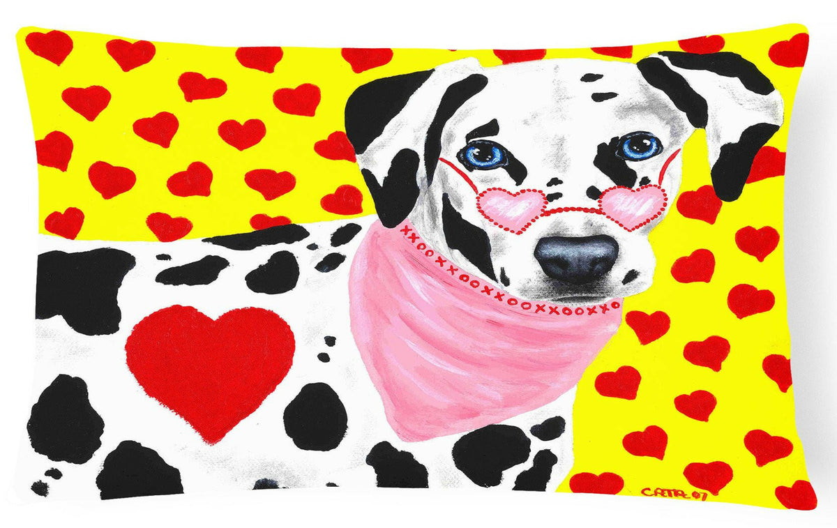 Hearts and Dalmatian Fabric Decorative Pillow AMB1116PW1216 by Caroline&#39;s Treasures