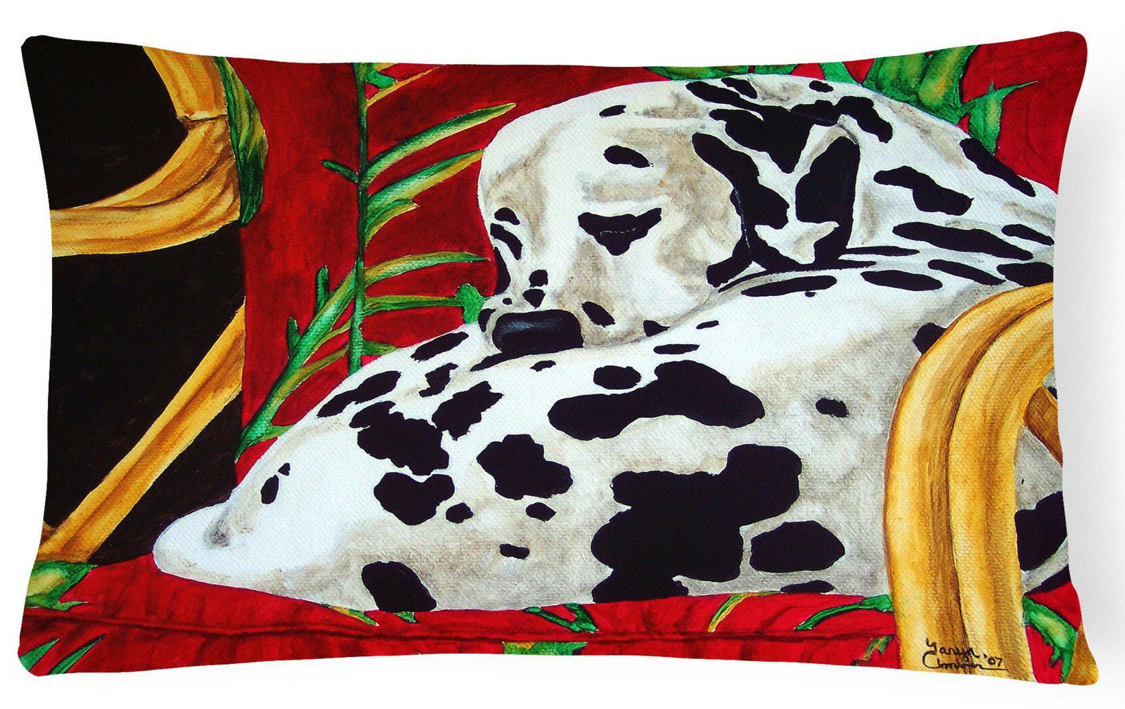 Sunday Nap Dalmatian Fabric Decorative Pillow AMB1118PW1216 by Caroline's Treasures