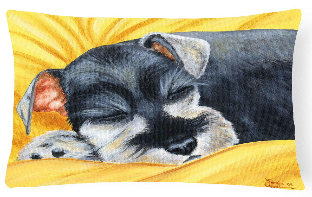 Snoozing Schnauzer Fabric Decorative Pillow AMB1161PW1216 by Caroline&#39;s Treasures