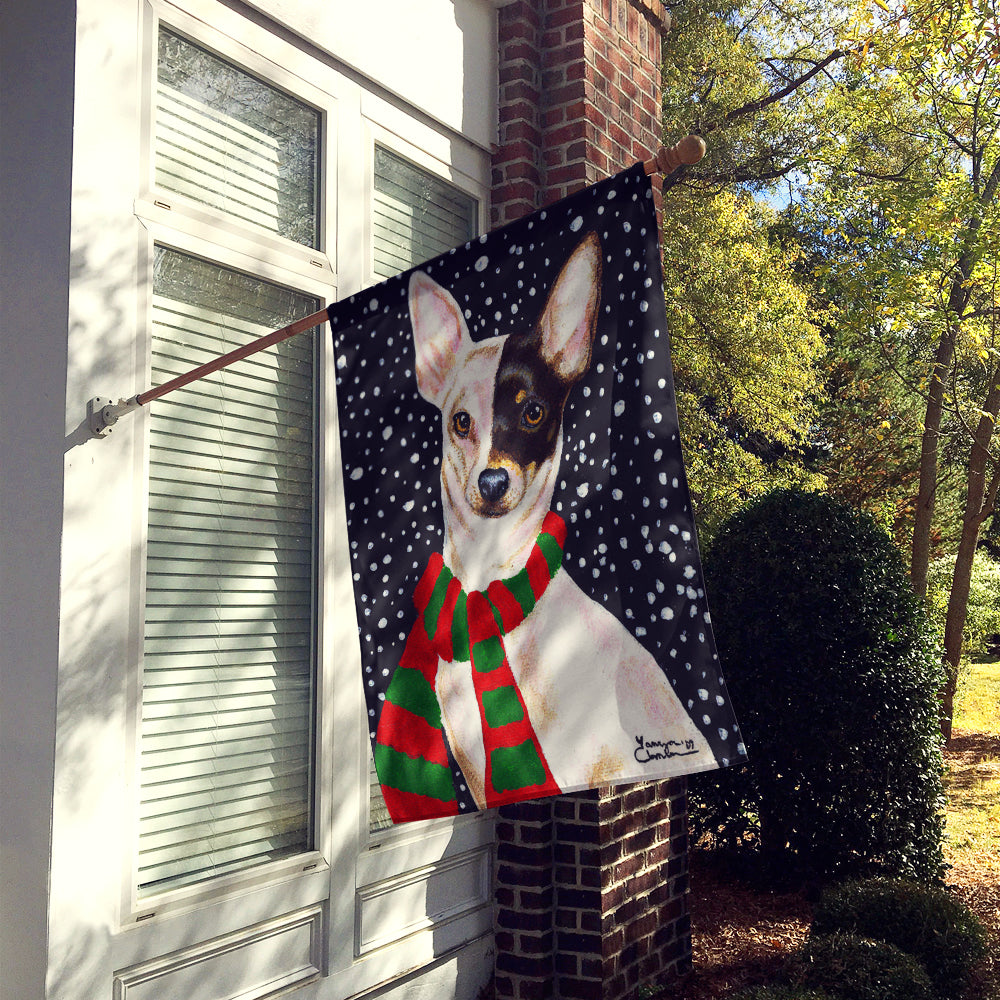 Snowy Chihuahua Flag Canvas House Size AMB1170CHF  the-store.com.