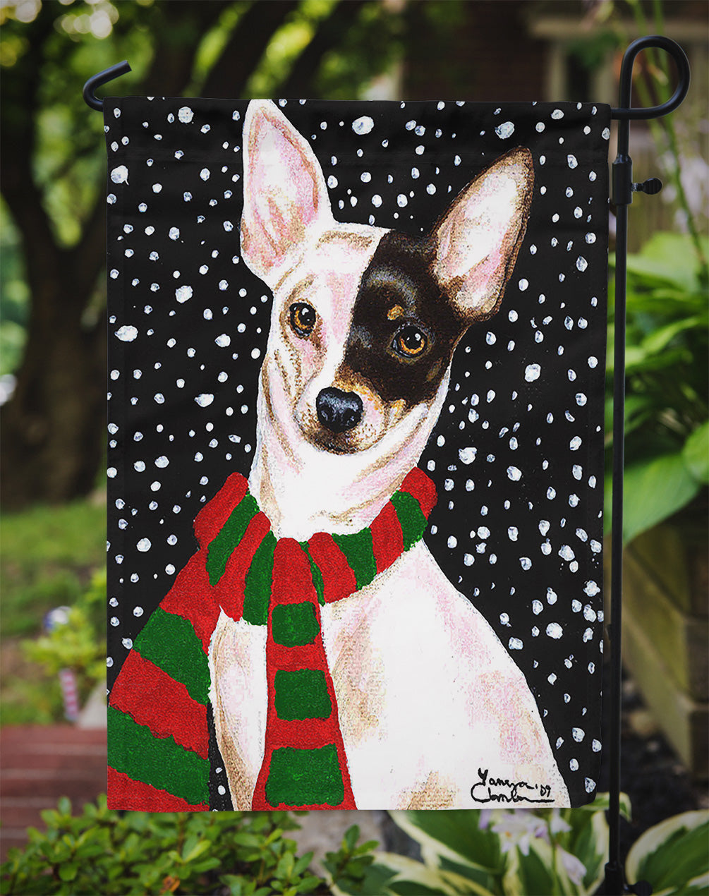 Snowy Chihuahua Flag Garden Size AMB1170GF  the-store.com.