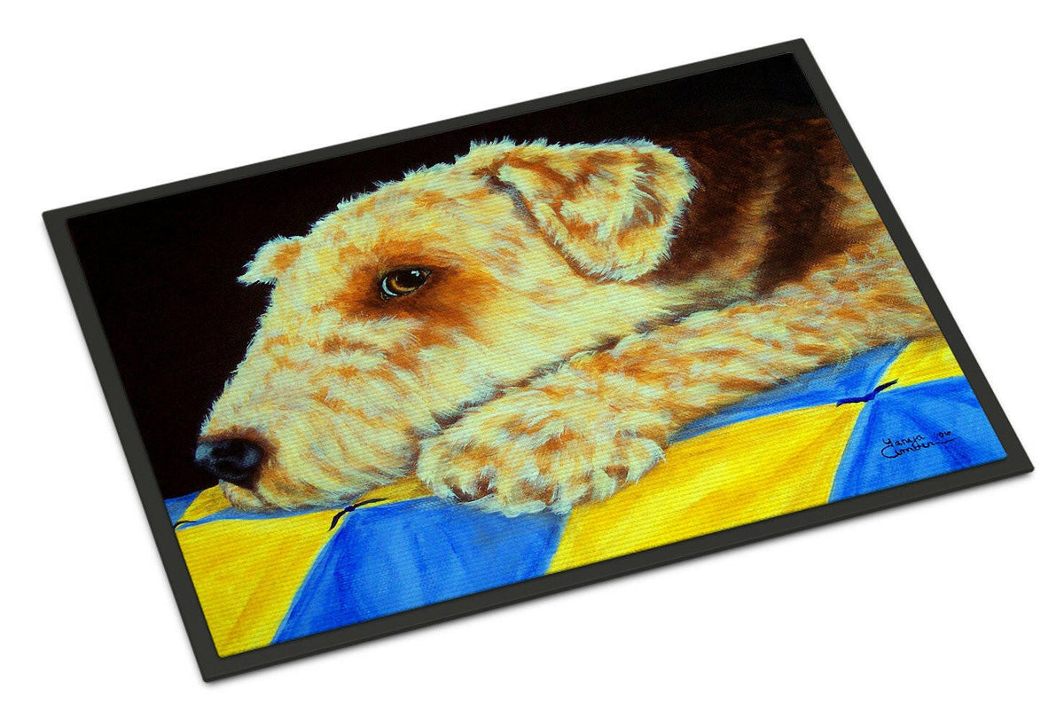Airedale Terrier Momma&#39;s Quilt Indoor or Outdoor Mat 18x27 AMB1174MAT - the-store.com