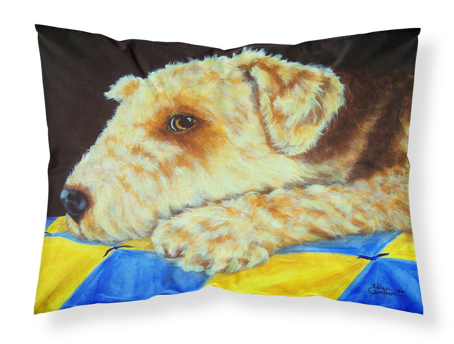 Airedale Terrier Momma's Quilt Fabric Standard Pillowcase AMB1174PILLOWCASE by Caroline's Treasures