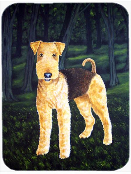 Delta Airedale Terrier Glass Cutting Board Large AMB1188LCB by Caroline's Treasures