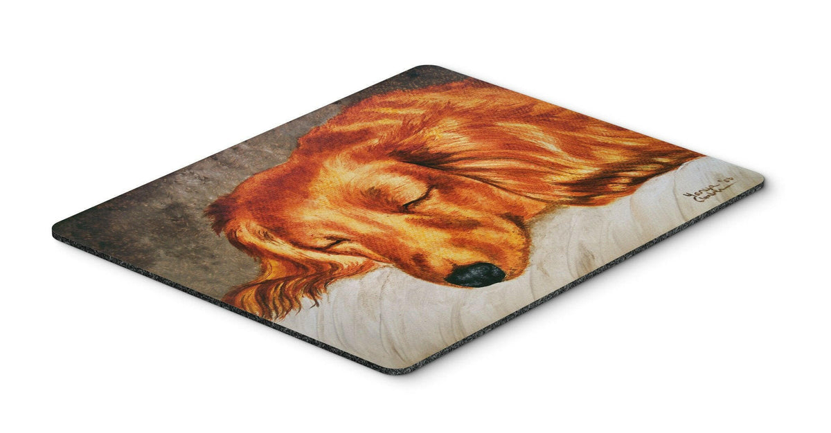 Red Longhaired Dachshund Mouse Pad, Hot Pad or Trivet AMB1202MP by Caroline&#39;s Treasures