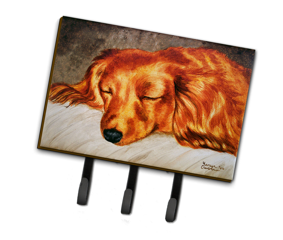 Red Longhaired Dachshund Leash or Key Holder AMB1202TH68