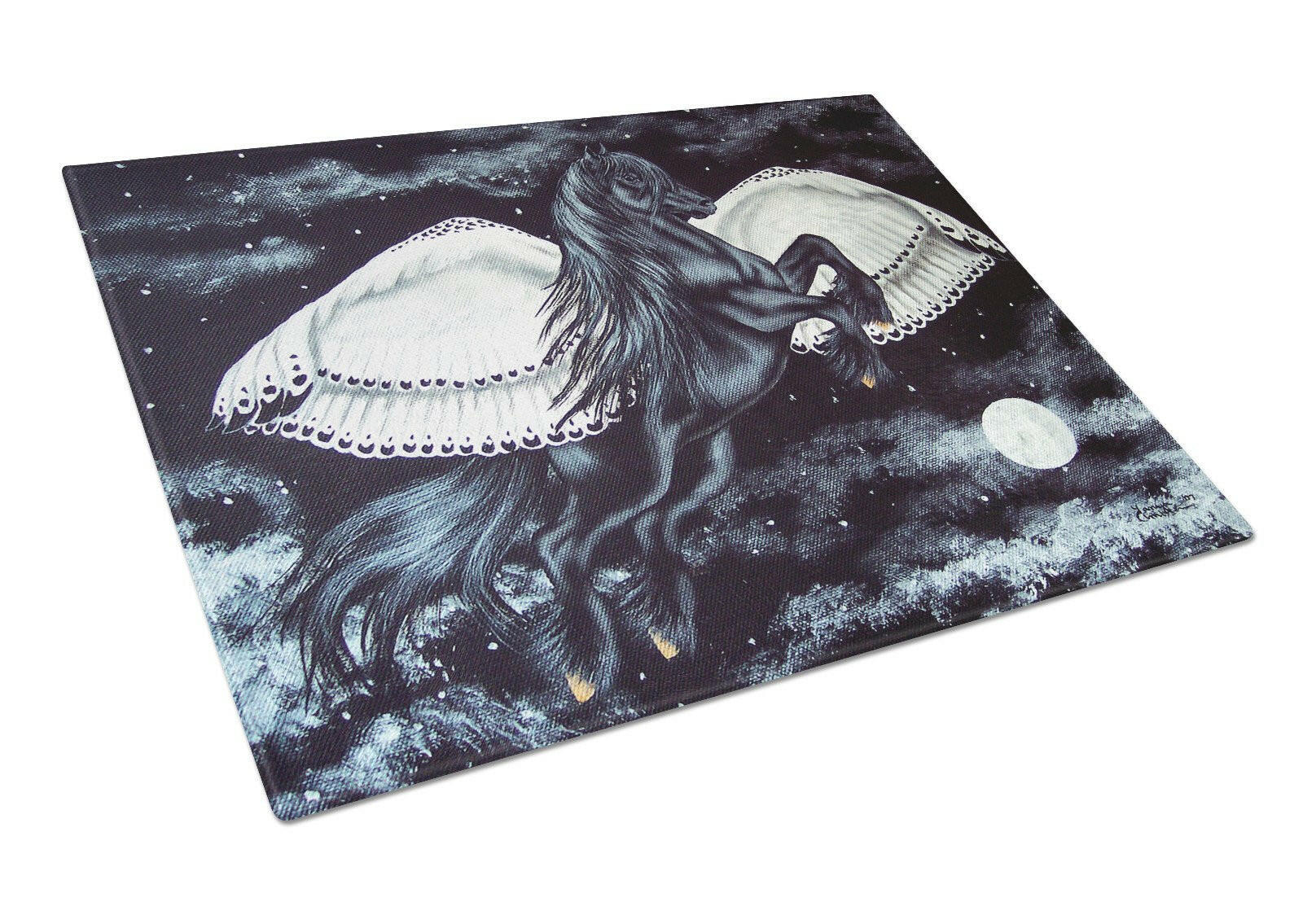 Black Flying Horse Glass Cutting Board Large AMB1222LCB by Caroline's Treasures