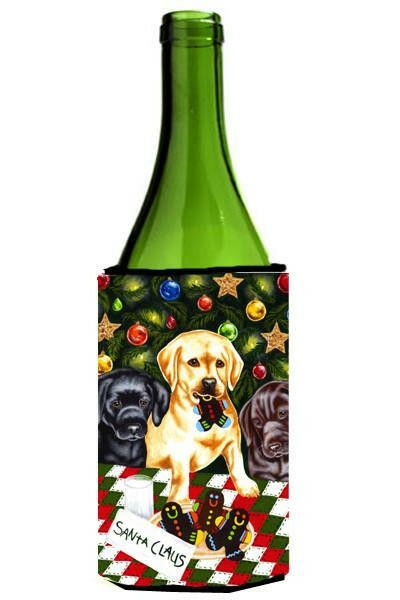 Santa&#39;s Helpers in Christmas Stockings Labrador Wine Bottle Beverage Insulator Hugger AMB1314LITERK by Caroline&#39;s Treasures
