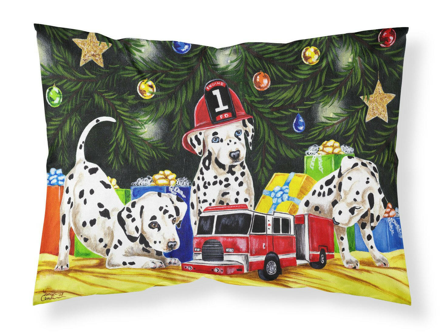 Christmas Favorite Gift Dalmatian Fabric Standard Pillowcase AMB1316PILLOWCASE by Caroline's Treasures