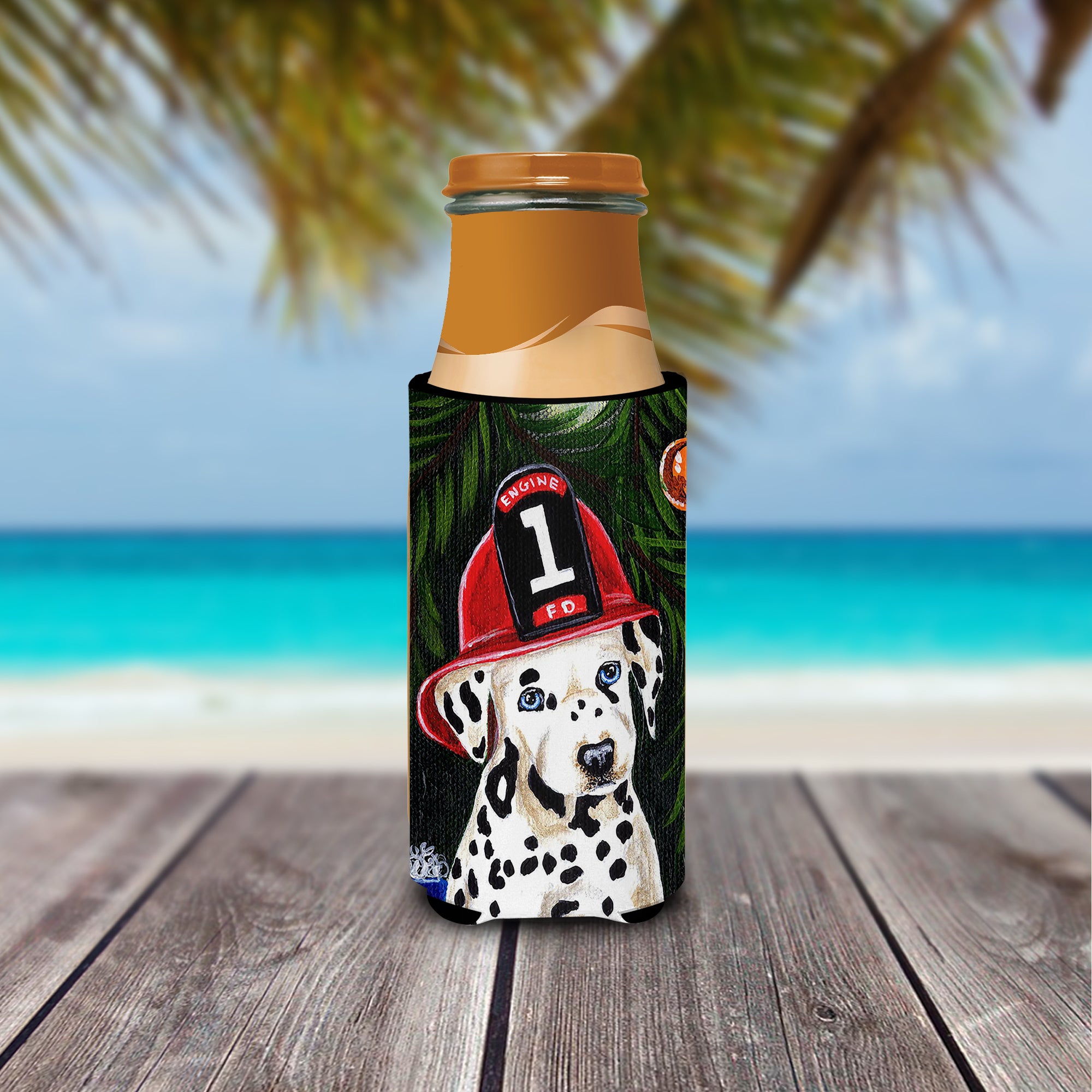 Fire Fighter Christmas Dalmatian Ultra Beverage Isolateurs pour canettes minces AMB1317MUK