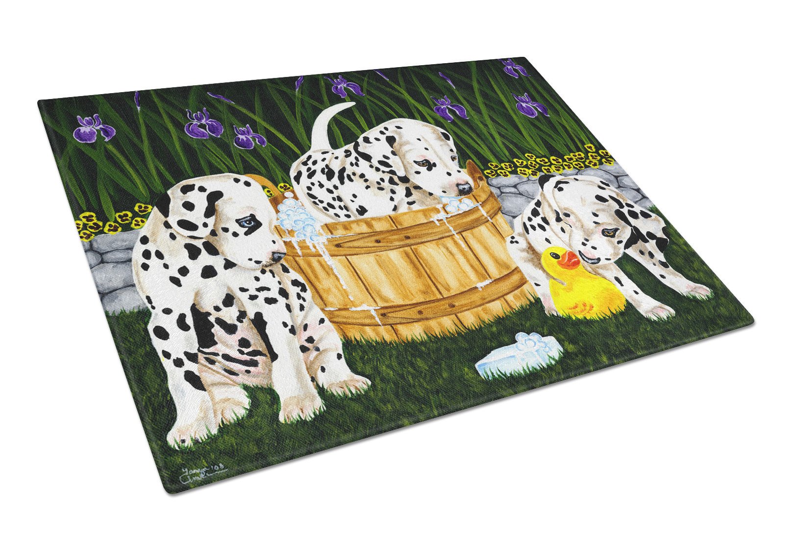 Pass the Soap Dalmatian Glass Cutting Board Large AMB1320LCB by Caroline's Treasures