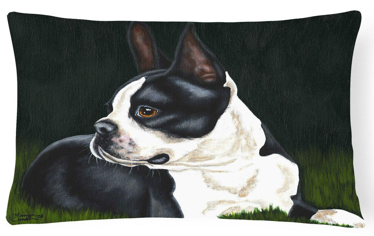 Boston Terrier Beauty Fabric Decorative Pillow AMB1321PW1216 by Caroline&#39;s Treasures
