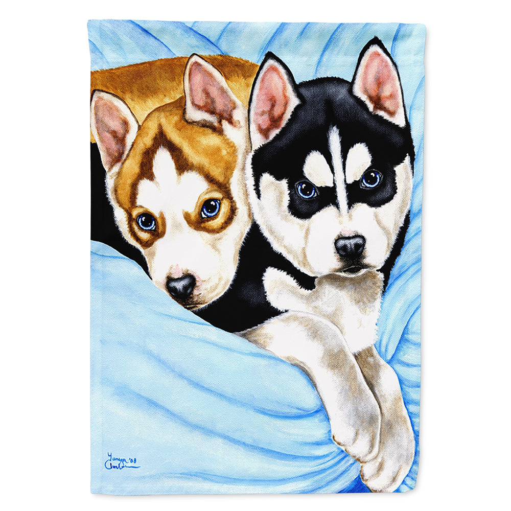 Snow Angels Siberian Husky Flag Canvas House Size AMB1327CHF  the-store.com.