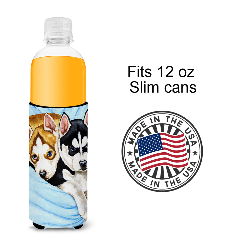 Snow Angels Siberian Husky Ultra Beverage Insulators for slim cans AMB1327MUK  the-store.com.