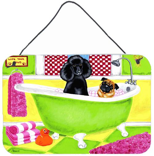 Tub for Two with Poodle and Pug Wall or Door Hanging Prints AMB1335DS812 by Caroline&#39;s Treasures