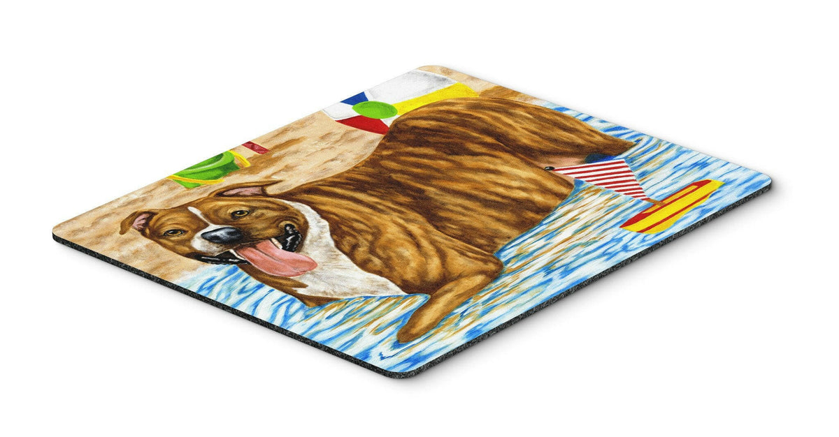 Beach Bum Staffie Mouse Pad, Hot Pad or Trivet AMB1338MP by Caroline&#39;s Treasures
