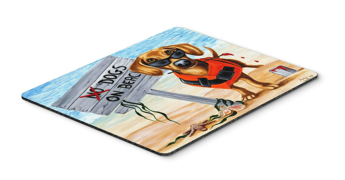 The Dog Beach Dachshund Mouse Pad, Hot Pad or Trivet AMB1341MP by Caroline&#39;s Treasures