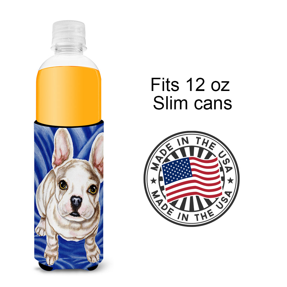 Diamond in Blue French Bulldog Ultra Beverage Insulators for slim cans AMB1351MUK