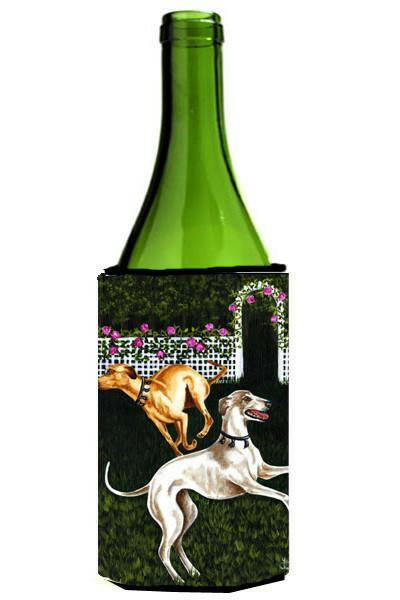 Rose Garden Frolick Greyhounds Wine Bottle Beverage Insulator Hugger AMB1354LITERK by Caroline&#39;s Treasures