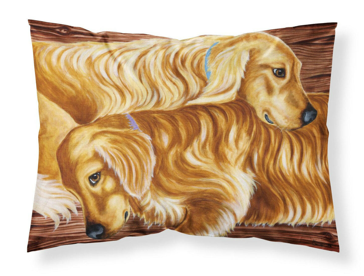Zeus and Chloie the Golden Retrievers Fabric Standard Pillowcase AMB1387PILLOWCASE by Caroline&#39;s Treasures